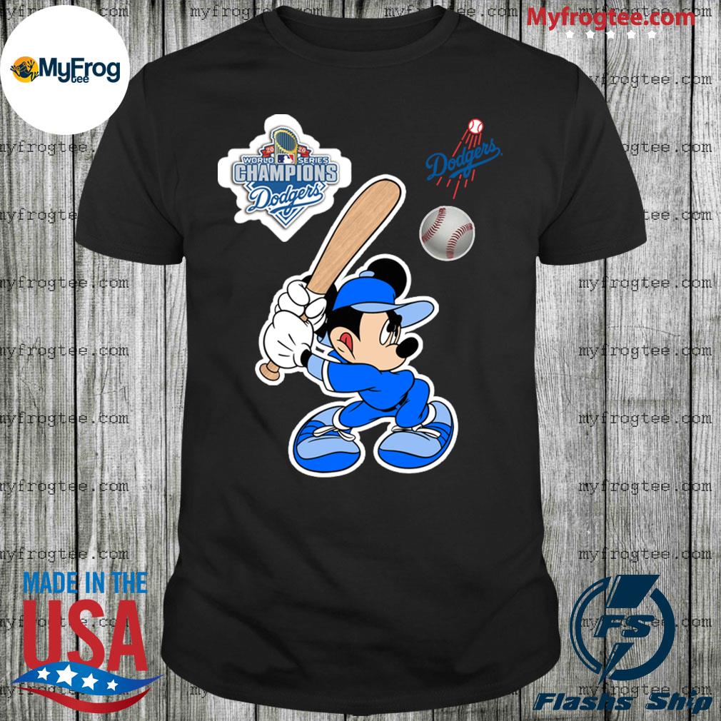 Mickey Mouse playing Baseball World series Champions Dodgers shirt, hoodie,  sweater and long sleeve