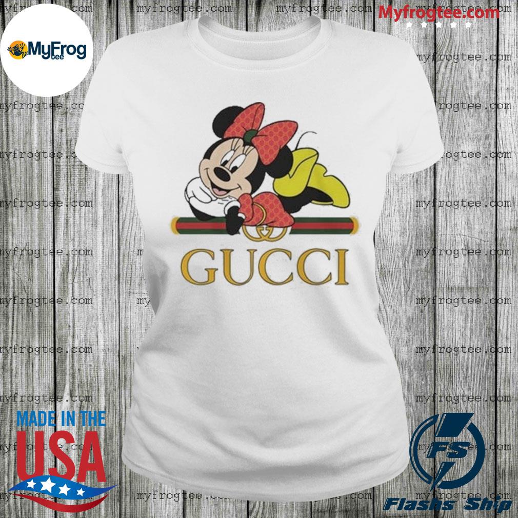 Gucci With Minnie Mouse Black And Yellow Logo 3D T-Shirt - Shop trending  fashion in USA and EU