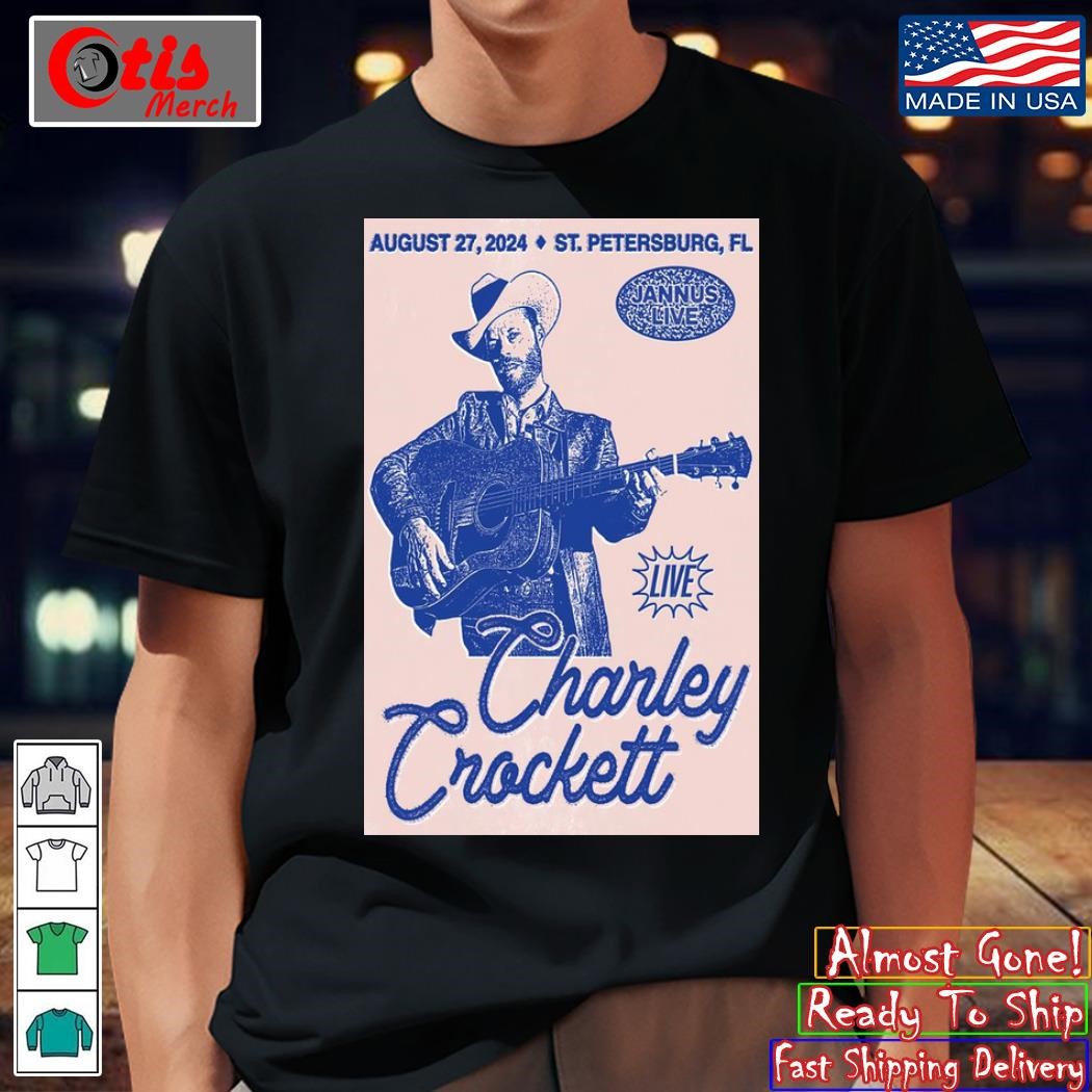 Charley Crockett Event August 27, 2024 Jannus Live in Saint Petersburg, FL Tour Poster shirt