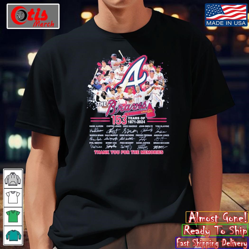 The Atlanta Braves MLB 153 Years Of 1871-2024 Thank You For The Memories T-Shirt