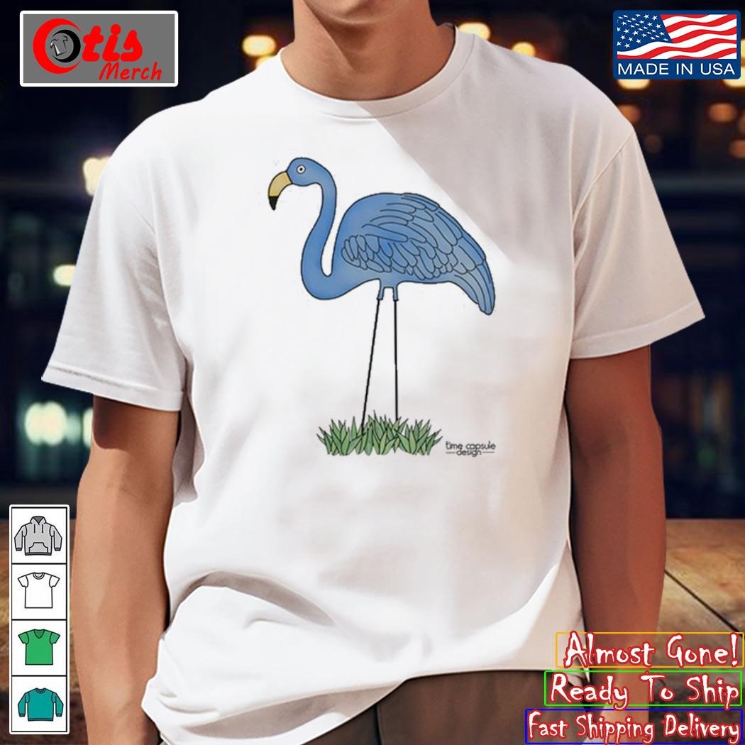 Time Capsule Design Blue Flamingo Shirt